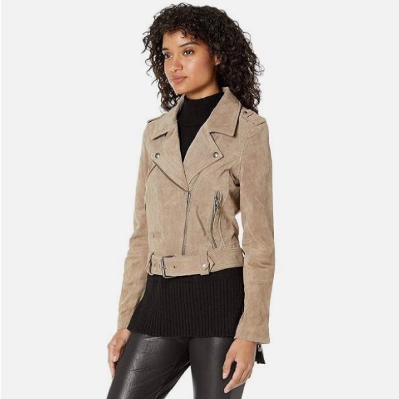 Blank NYC Moto Jacket French Taupe Size Medium - Picture 4 of 10